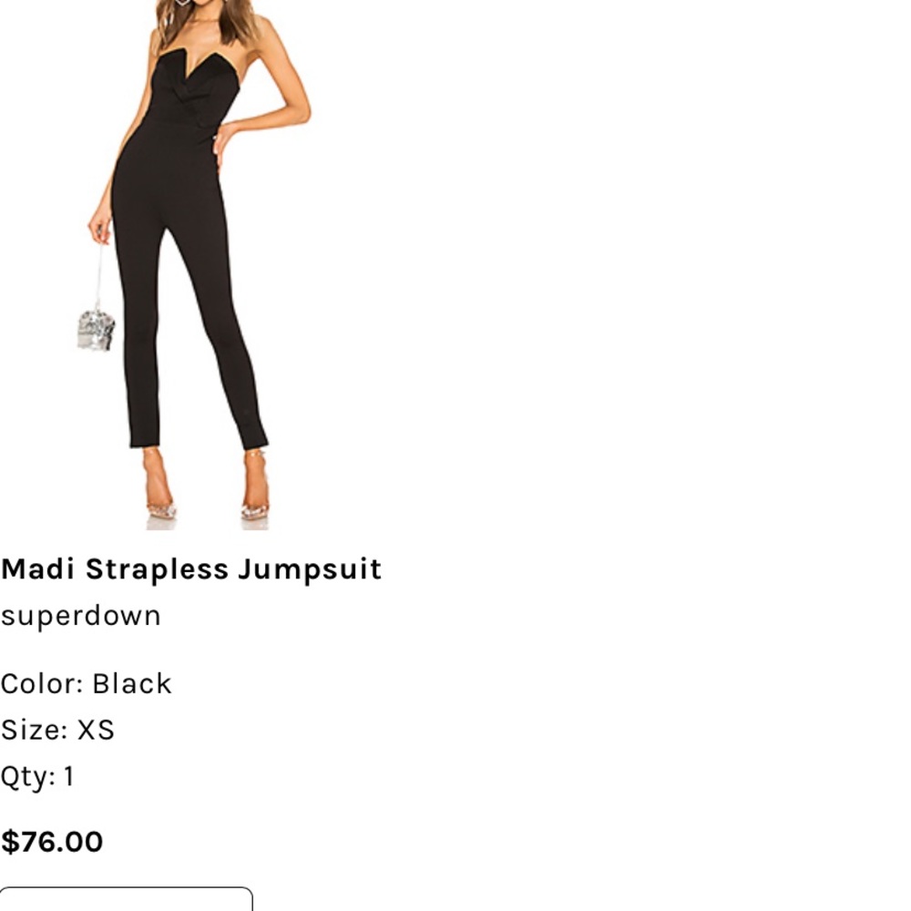 Black superdown jumpsuit